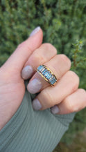Load image into Gallery viewer, 6260 Vintage; 9ct Gold Blue Aquamarines Blue Spinels Ring
