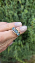 Load image into Gallery viewer, 6260 Vintage; 9ct Gold Blue Aquamarines Blue Spinels Ring
