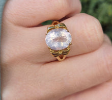Load image into Gallery viewer, 6270 Vintage: 9ct Gold Large Pink Rose Quartz Cocktail Ring
