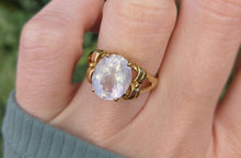 Load image into Gallery viewer, 6270 Vintage: 9ct Gold Large Pink Rose Quartz Cocktail Ring
