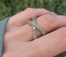 Load image into Gallery viewer, 6266 Vintage; Spectacular 9ct Gold 21 Aquamarines Cocktail Ring
