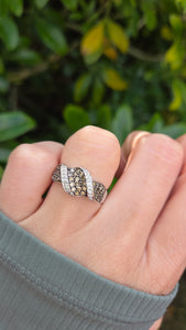 6281 Vintage 9ct White Gold  54 Natural Cognac Diamonds Diamonds Ring