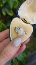 Load image into Gallery viewer, 2301 Vintage: 18ct Cabochon White Opal Natural Diamonds Cocktail Ring

