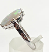 Load image into Gallery viewer, 2469: Vintage 14ct White Gold Vibrant White Opal Solitaire Ring
