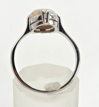 Load image into Gallery viewer, 2469: Vintage 14ct White Gold Vibrant White Opal Solitaire Ring
