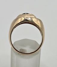 Load image into Gallery viewer, 2504- Vintage: Heavy 9ct Gold Ornate Garnet Signet Ring- From 1975
