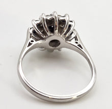 Load image into Gallery viewer, 2511- Vintage: 18ct White Gold 13 Sapphires 8 Natural Sparkling Diamonds Cluster Ring- From 1975
