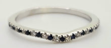 Load image into Gallery viewer, 2515- Vintage: 14ct White Gold Blue Sapphires Diamonds Wishbone Stacker Ring-LOVE Vera Wang

