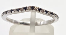 Load image into Gallery viewer, 2515- Vintage: 14ct White Gold Blue Sapphires Diamonds Wishbone Stacker Ring-LOVE Vera Wang
