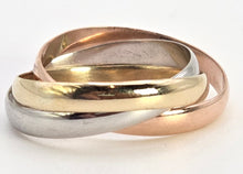 Load image into Gallery viewer, 2516: Millennium 9ct Gold Rose, White &amp; Yellow Gold Russian Wedding Band

