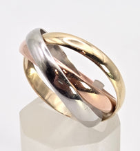 Load image into Gallery viewer, 2516: Millennium 9ct Gold Rose, White &amp; Yellow Gold Russian Wedding Band
