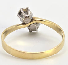 Cargar imagen en el visor de la galería, 2559: Vintage 18ct Gold Round Full Cut Natural Sparkling Diamonds Crossover Ring- From 1978
