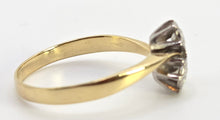 Cargar imagen en el visor de la galería, 2559: Vintage 18ct Gold Round Full Cut Natural Sparkling Diamonds Crossover Ring- From 1978
