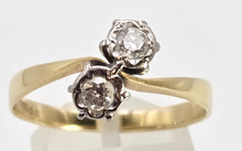 Cargar imagen en el visor de la galería, 2559: Vintage 18ct Gold Round Full Cut Natural Sparkling Diamonds Crossover Ring- From 1978
