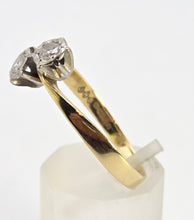Cargar imagen en el visor de la galería, 2559: Vintage 18ct Gold Round Full Cut Natural Sparkling Diamonds Crossover Ring- From 1978
