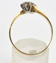 Cargar imagen en el visor de la galería, 2559: Vintage 18ct Gold Round Full Cut Natural Sparkling Diamonds Crossover Ring- From 1978
