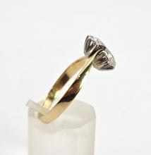 Cargar imagen en el visor de la galería, 2559: Vintage 18ct Gold Round Full Cut Natural Sparkling Diamonds Crossover Ring- From 1978
