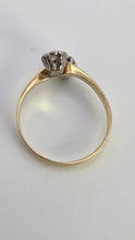 Cargar imagen en el visor de la galería, 2559: Vintage 18ct Gold Round Full Cut Natural Sparkling Diamonds Crossover Ring- From 1978
