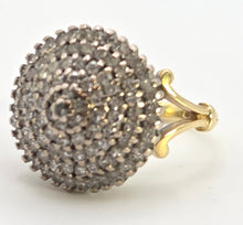 Load image into Gallery viewer, 2560: Vintage 18ct Gold Natural Diamonds (1.25ct) Tiered Cluster Ring
