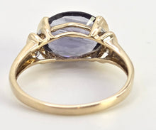 Load image into Gallery viewer, 5999: Vintage: 9ct Gold Oval Faceted Purple Amethyst Diamond Dress Ring
