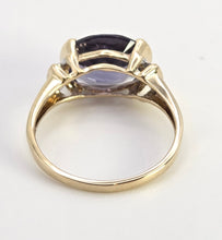 Load image into Gallery viewer, 5999: Vintage: 9ct Gold Oval Faceted Purple Amethyst Diamond Dress Ring
