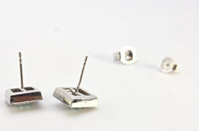 Load image into Gallery viewer, 2439  Vintage; 14ct Gold Emeralds Natural Sparkling Diamonds Art Deco Style Panel Earrings
