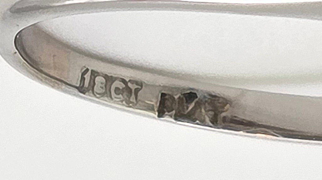 2467- Vintage Rare 18ct White Gold Platinum Aquamarine Diamonds 3-Stone Straight Ring
