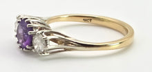 Load image into Gallery viewer, 2496: Vintage Exquisite 18ct Gold Amethyst Twin Round Full Cut Diamonds
