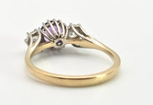 Load image into Gallery viewer, 2496: Vintage Exquisite 18ct Gold Amethyst Twin Round Full Cut Diamonds
