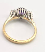 Load image into Gallery viewer, 2496: Vintage Exquisite 18ct Gold Amethyst Twin Round Full Cut Diamonds
