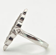 Load image into Gallery viewer, 2507: Vintage 9ct White Gold 35 Natural Diamonds Marquise Set Ring
