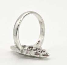 Load image into Gallery viewer, 2507: Vintage 9ct White Gold 35 Natural Diamonds Marquise Set Ring
