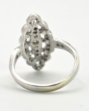 Load image into Gallery viewer, 2507: Vintage 9ct White Gold 35 Natural Diamonds Marquise Set Ring
