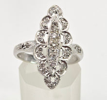 Load image into Gallery viewer, 2507: Vintage 9ct White Gold 35 Natural Diamonds Marquise Set Ring
