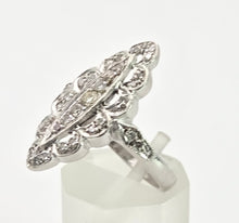 Load image into Gallery viewer, 2507: Vintage 9ct White Gold 35 Natural Diamonds Marquise Set Ring
