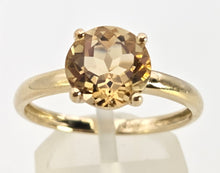 Load image into Gallery viewer, 2417: Vintage 9ct Gold Round Cut Yellow Citrine Solitaire
