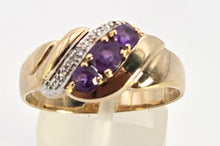 Load image into Gallery viewer, 2449 Vintage 9ct Gold Amethyst Diamonds Dress Ring
