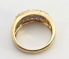 Load image into Gallery viewer, 2452 Vintage Statement 9ct Gold Topaz Diamonds Multi-Gem Cocktail Ring
