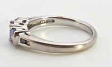 Load image into Gallery viewer, 2457: Vintage: 9ct White Gold Violet Blue Tanzanites Natural Diamonds Dress/Stacker Ring
