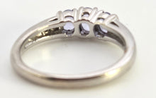 Load image into Gallery viewer, 2457: Vintage: 9ct White Gold Violet Blue Tanzanites Natural Diamonds Dress/Stacker Ring
