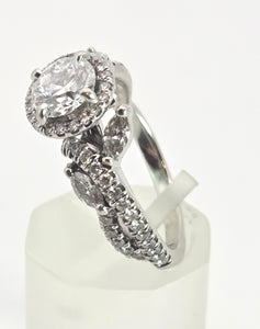 2418: Platinum Exceptional 1ct Central Diamond (GIA CERT) Ring - D Colour- The finest