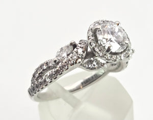 2418: Platinum Exceptional 1ct Central Diamond (GIA CERT) Ring - D Colour- The finest