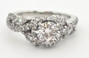2418: Platinum Exceptional 1ct Central Diamond (GIA CERT) Ring - D Colour- The finest
