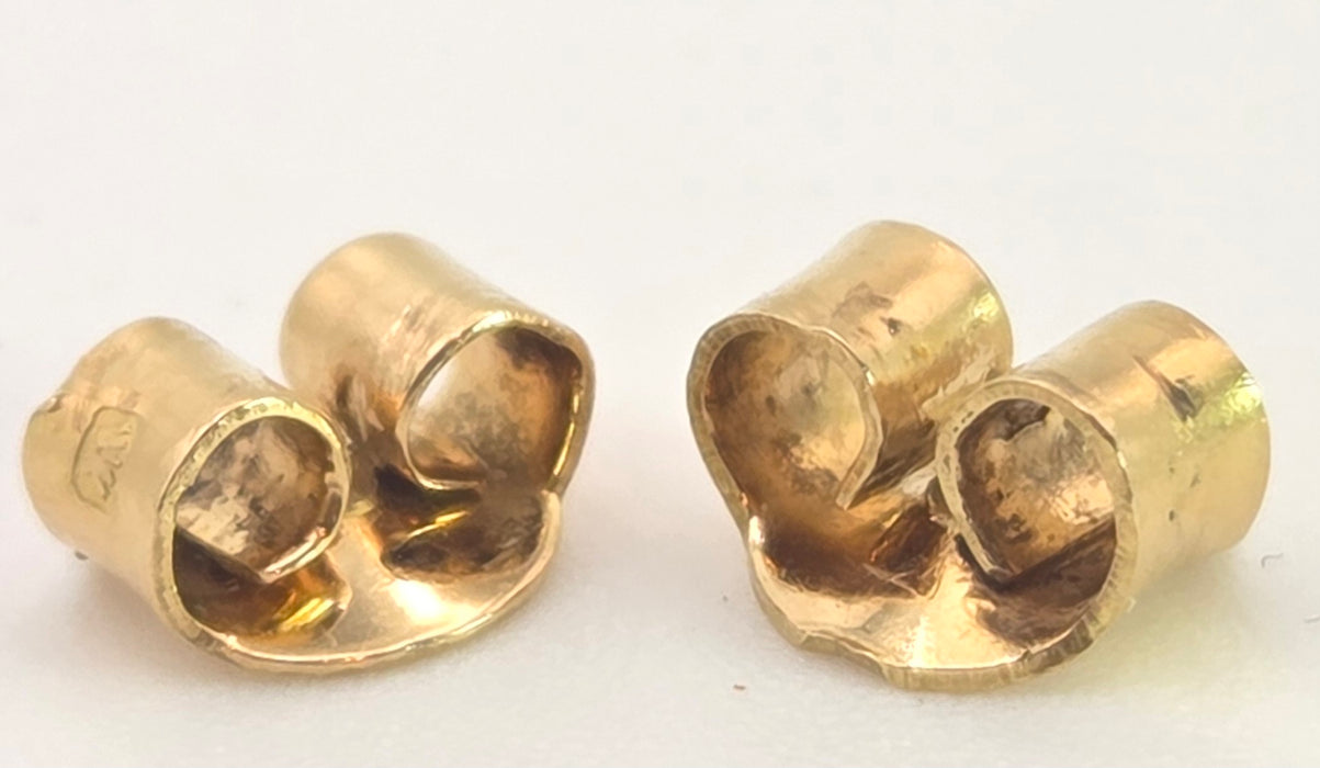 6382 Antique: 18ct Yellow Gold Graduating Turquoise Drop Earrings