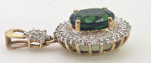 Load image into Gallery viewer, 2480- Vintage 9ct Gold Chrome Diopside Glacier Topaz Diana Style Pendant
