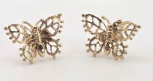 Load image into Gallery viewer, 2529- Vintage 9ct Gold Openwork Butterfly Stud Earrings
