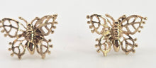Load image into Gallery viewer, 2529- Vintage 9ct Gold Openwork Butterfly Stud Earrings
