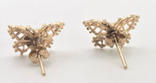 Load image into Gallery viewer, 2529- Vintage 9ct Gold Openwork Butterfly Stud Earrings
