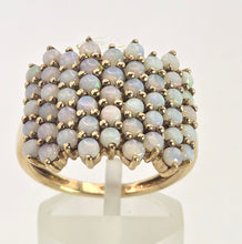 Cargar imagen en el visor de la galería, 2541- Vintage Statement 9ct Gold 49 White Opals Dress Ring
