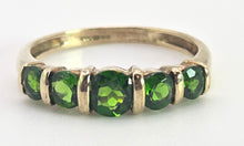 Load image into Gallery viewer, 2549: Vintage 9ct Gold Green Diopside Stacker/Hal Eternity Ring
